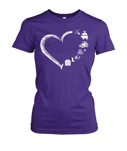 Heart  Farm Life - unisex  t-shirt , Hoodies - myfunfarm
