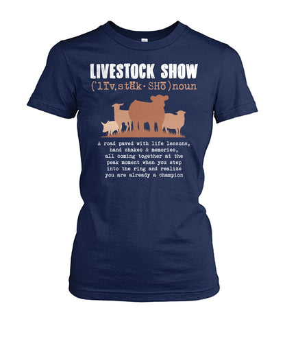 Livestock show - Men's and Women's t-shirt , Vneck, Hoodies - myfunfarm - clothing acceessories shoes for cow lovers, pig, horse, cat, sheep, dog, chicken, goat farmer
