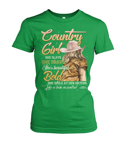 country girl she slays she prays shes beautiful - unisex  t-shirt , Hoodies