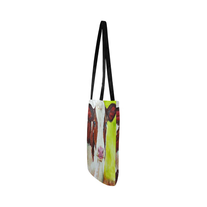 Cute cow watercolor print sk00004 Tote bag Reusable Shopping Bag Model 1660 (Two sides) - myfunfarm - clothing acceessories shoes for cow lovers, pig, horse, cat, sheep, dog, chicken, goat farmer