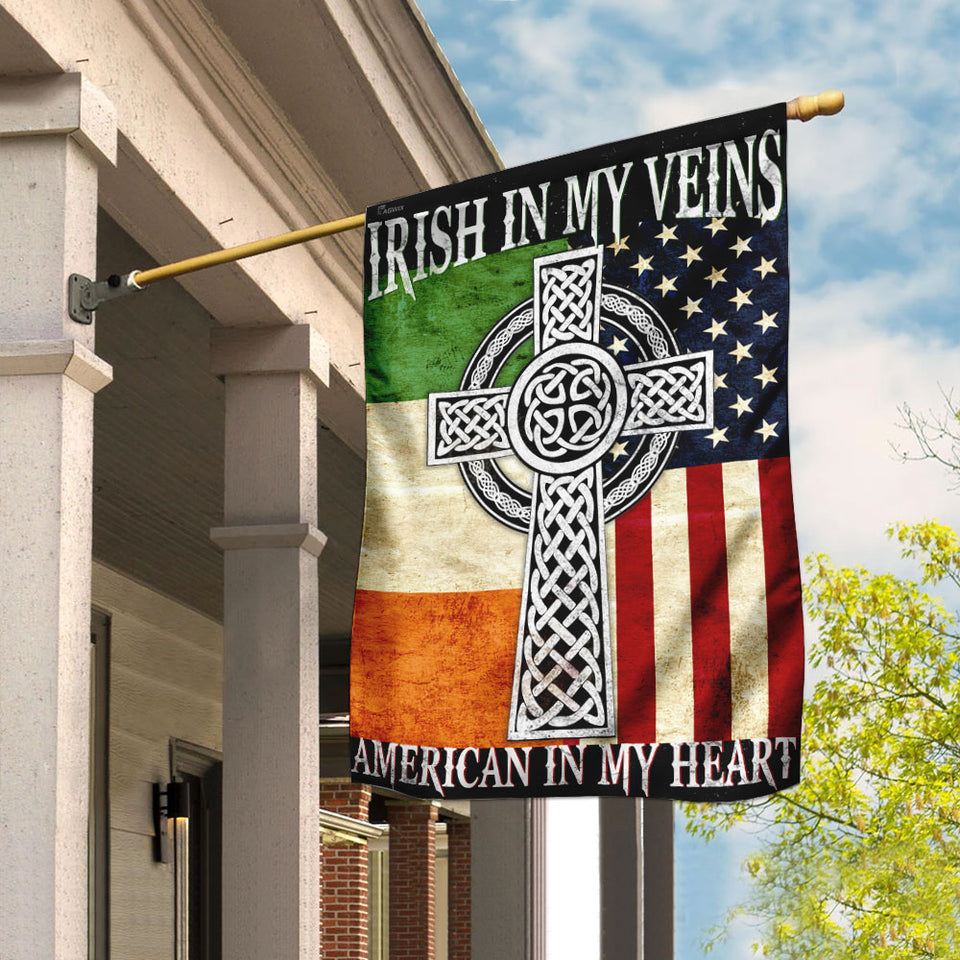 Irish In My Veins – American In My Heart Flag