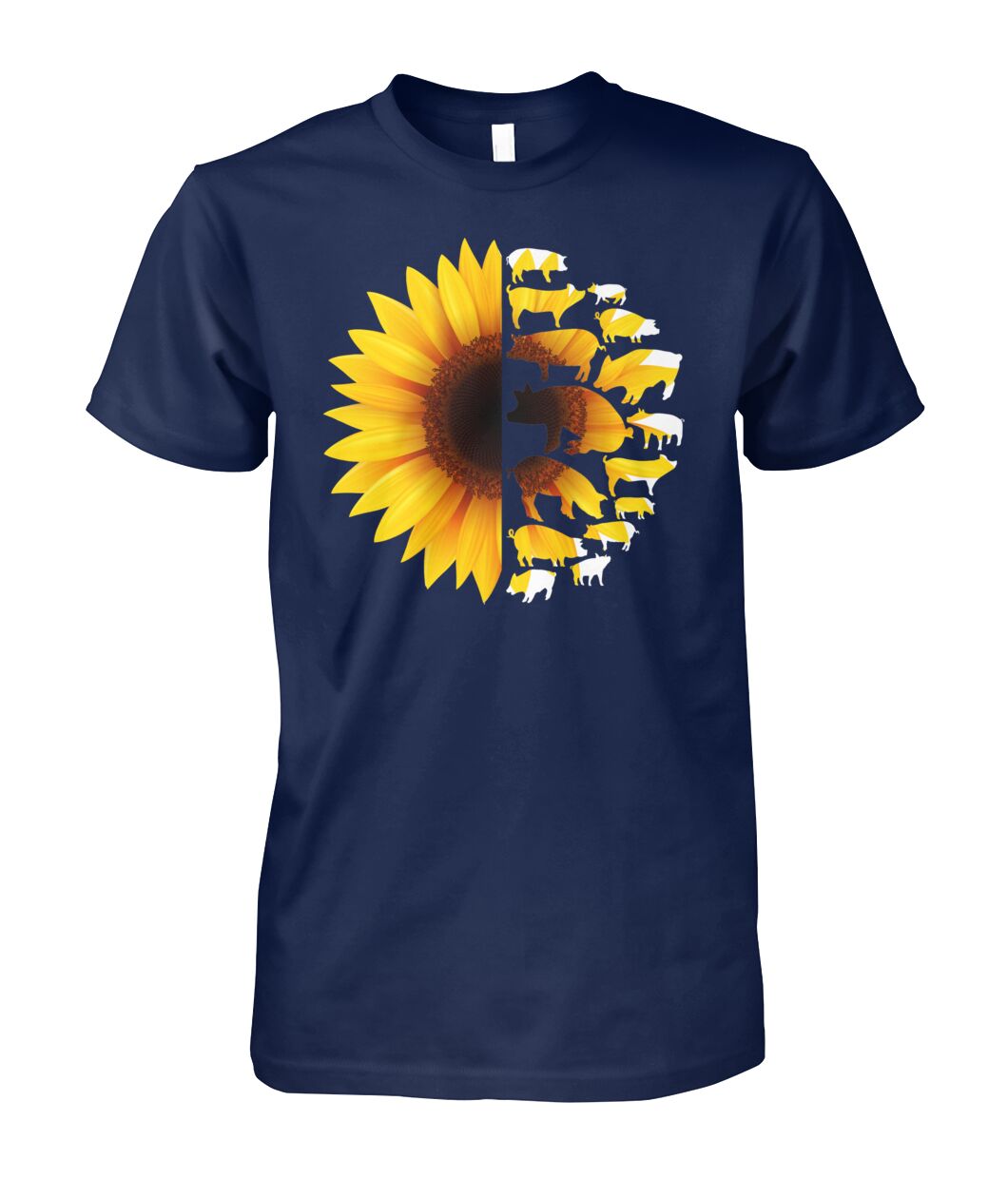 Sunflowers Pig - Men's and Women's t-shirt , Vneck, Hoodies - myfunfarm - clothing acceessories shoes for cow lovers, pig, horse, cat, sheep, dog, chicken, goat farmer