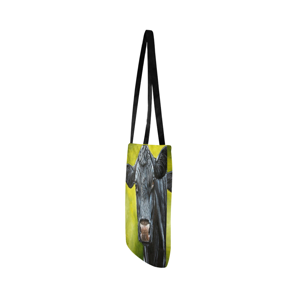Angus painting print sk00003 Tote bag Reusable Shopping Bag Model 1660 (Two sides) - myfunfarm - clothing acceessories shoes for cow lovers, pig, horse, cat, sheep, dog, chicken, goat farmer