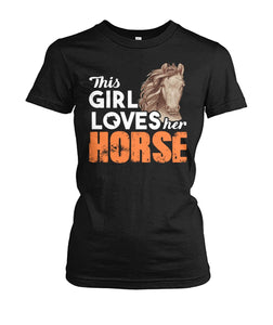 This girl loves her horse- Men's and Women's t-shirt , Vneck, Hoodies - myfunfarm - clothing acceessories shoes for cow lovers, pig, horse, cat, sheep, dog, chicken, goat farmer