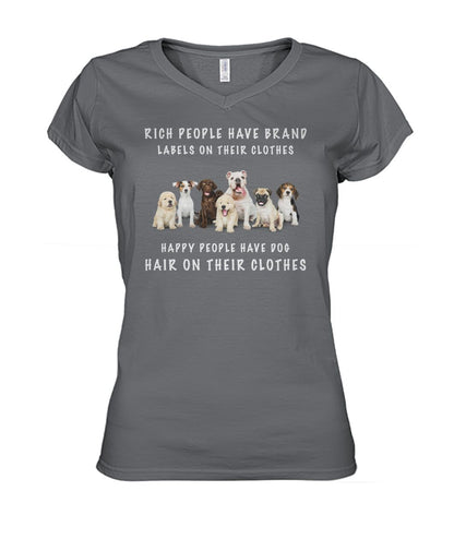 Happy people have dog - Men's and Women's t-shirt , Vneck, Hoodies - myfunfarm - clothing acceessories shoes for cow lovers, pig, horse, cat, sheep, dog, chicken, goat farmer