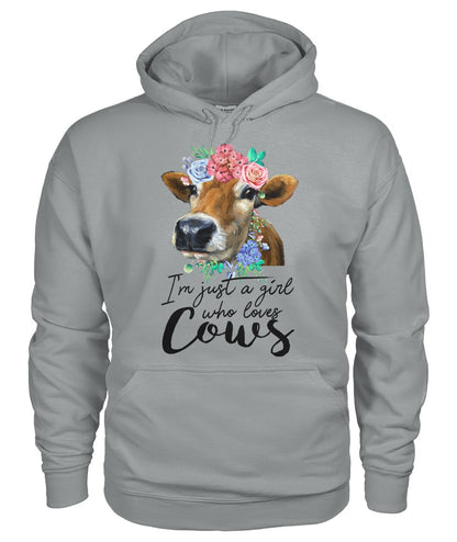 I'm just a girl who loves cows - Men's and Women's t-shirt , Vneck, Hoodies - myfunfarm - clothing acceessories shoes for cow lovers, pig, horse, cat, sheep, dog, chicken, goat farmer