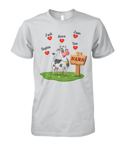 Custom names Cow Lovers - unisex  t-shirt for Mother's day