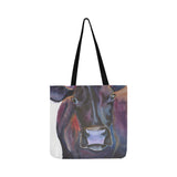 Angus black painting print tote bag sk000017 Reusable Shopping Bag Model 1660 (Two sides) - myfunfarm - clothing acceessories shoes for cow lovers, pig, horse, cat, sheep, dog, chicken, goat farmer