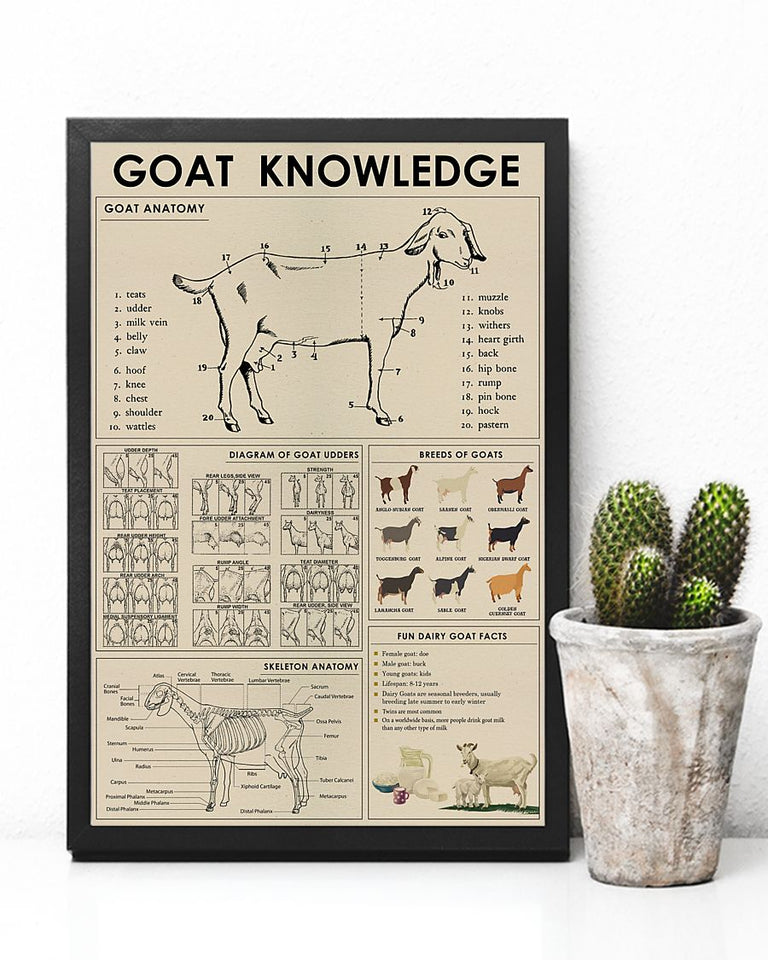 Goat Knowledge  Wrapped Canvas Prints - No Frame - Goat lovers