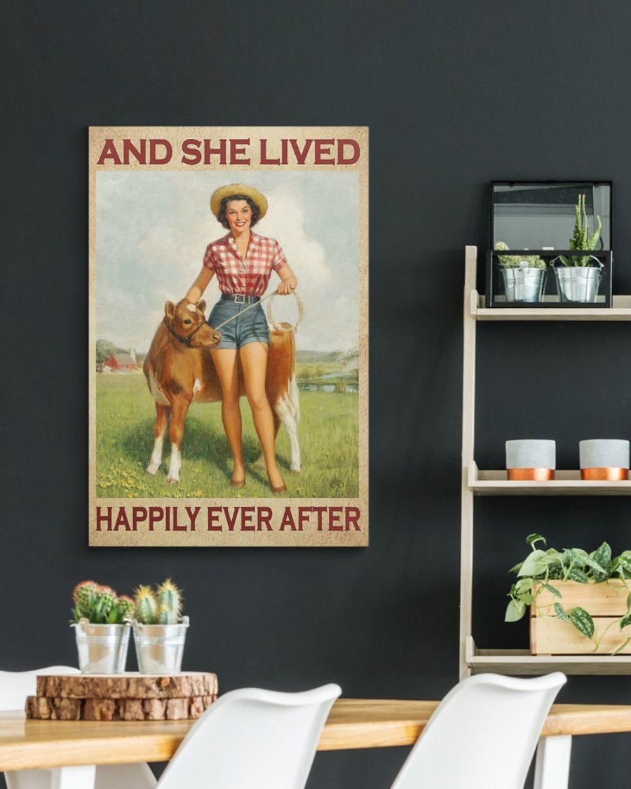 And she lived happily ever after Wrapped Canvas Prints - No Frame - Cow lovers