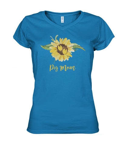Pig  MOM - Men's and Women's t-shirt , Vneck, Hoodies - myfunfarm - clothing acceessories shoes for cow lovers, pig, horse, cat, sheep, dog, chicken, goat farmer