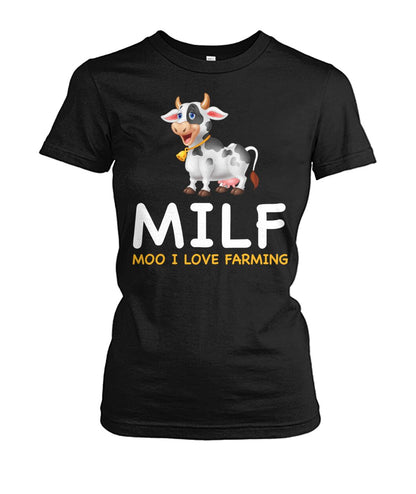 MILF - Moo i love farming - funny design unisex  t-shirt , Hoodies