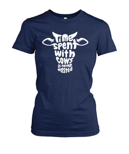 time spent with cows  - Men's and Women's t-shirt , Vneck, Hoodies - myfunfarm - clothing acceessories shoes for cow lovers, pig, horse, cat, sheep, dog, chicken, goat farmer