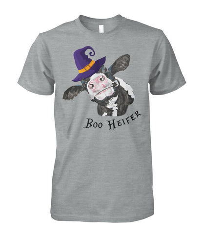 boo heifer - Men's and Women's t-shirt , Vneck, Hoodies - myfunfarm - clothing acceessories shoes for cow lovers, pig, horse, cat, sheep, dog, chicken, goat farmer