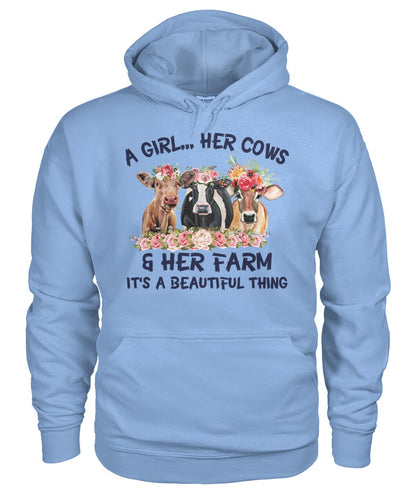 A girl ... Her cows and Her Farm - Unisex t-shirt , Hoodies