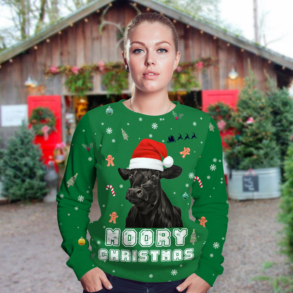 Angus cattle - Moory Christmas -  Sweatshirt for adult and youth