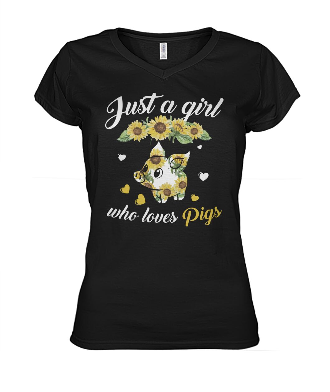 just a girl who loves pigs - Men's and Women's t-shirt , Vneck, Hoodies - myfunfarm - clothing acceessories shoes for cow lovers, pig, horse, cat, sheep, dog, chicken, goat farmer