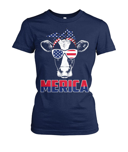 Merica cow lovers - funny design unisex  t-shirt , Hoodies - myfunfarm