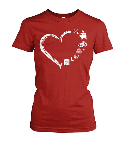 Heart  Farm Life - unisex  t-shirt , Hoodies - myfunfarm