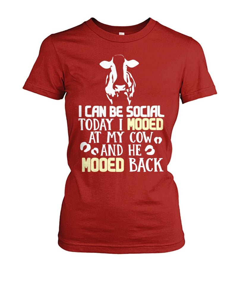 i can be social today i mooed - Men's and Women's t-shirt , Vneck, Hoodies - myfunfarm - clothing acceessories shoes for cow lovers, pig, horse, cat, sheep, dog, chicken, goat farmer