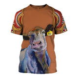 Angus Cattle and Flowers pattern cute - Unisex  T-shirt - myfunfarm - clothing acceessories shoes for cow lovers, pig, horse, cat, sheep, dog, chicken, goat farmer