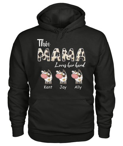 This Mama Loves her herd - personalized t-shirt, Hoodies - myfunfarm