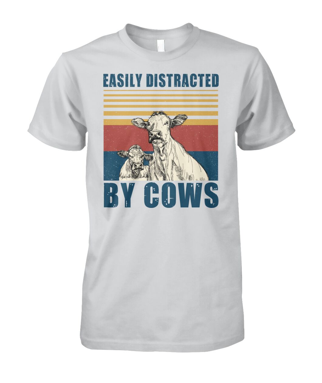 Easily distracted by cows  - Men's and Women's t-shirt , Vneck, Hoodies - myfunfarm - clothing acceessories shoes for cow lovers, pig, horse, cat, sheep, dog, chicken, goat farmer