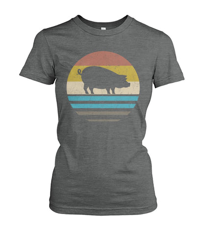 Vintage print pig - Men's and Women's t-shirt , Vneck, Hoodies - myfunfarm - clothing acceessories shoes for cow lovers, pig, horse, cat, sheep, dog, chicken, goat farmer
