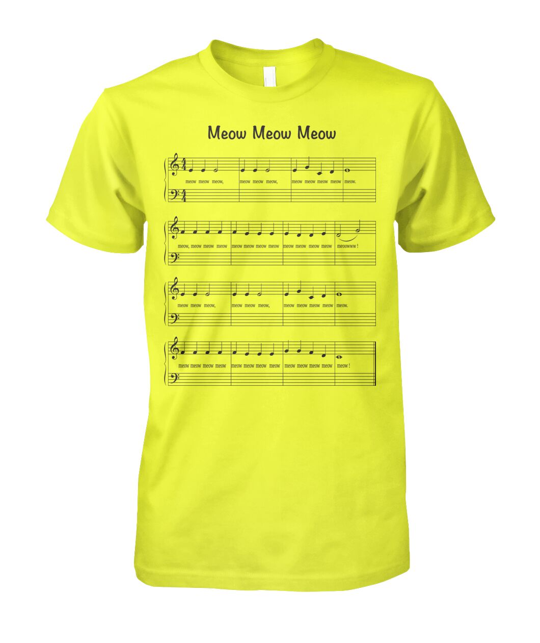Meow Meow Meow Sheet music - funny design unisex  t-shirt , Hoodies