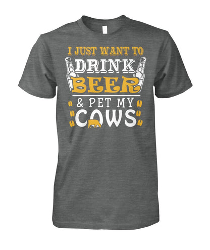 i just want drink with my cows  - Men's and Women's t-shirt , Vneck, Hoodies - myfunfarm - clothing acceessories shoes for cow lovers, pig, horse, cat, sheep, dog, chicken, goat farmer