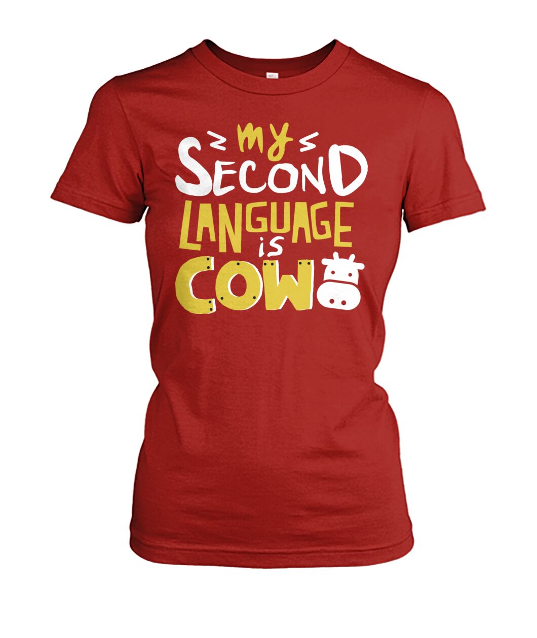 my second language is cow - Men's and Women's t-shirt , Vneck, Hoodies - myfunfarm - clothing acceessories shoes for cow lovers, pig, horse, cat, sheep, dog, chicken, goat farmer