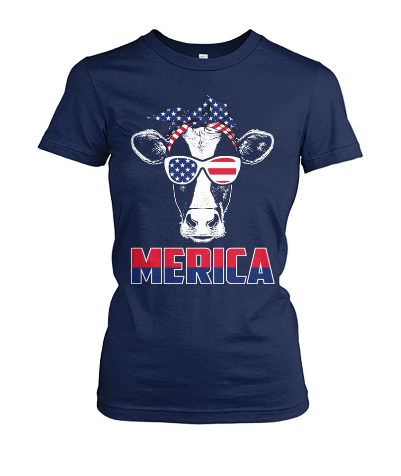 Cow america 4th of July  - Men's and Women's t-shirt , Vneck, Hoodies - myfunfarm - clothing acceessories shoes for cow lovers, pig, horse, cat, sheep, dog, chicken, goat farmer