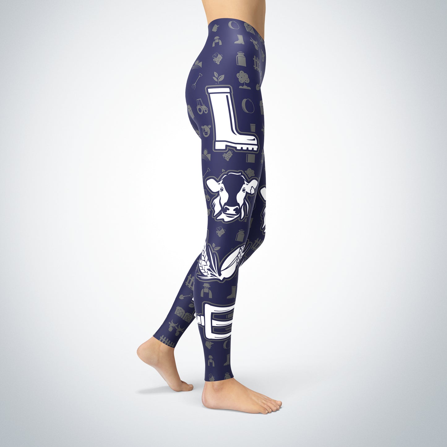 Love cow icon - navi Leggings - cow lovers