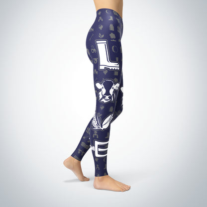 Love cow icon - navi Leggings - cow lovers
