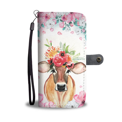 Cute cow wattercolor print sk00001 - Wallet Phone case - myfunfarm - clothing acceessories shoes for cow lovers, pig, horse, cat, sheep, dog, chicken, goat farmer