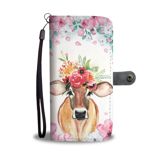 Cute cow wattercolor print sk00001 - Wallet Phone case - myfunfarm - clothing acceessories shoes for cow lovers, pig, horse, cat, sheep, dog, chicken, goat farmer