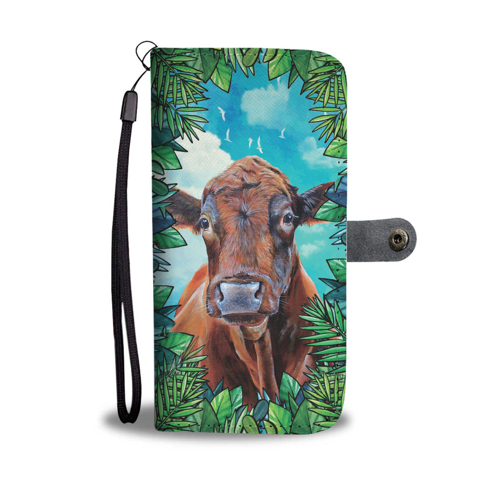 Cute cow wattercolor print sk00002 - Wallet Phone case - myfunfarm - clothing acceessories shoes for cow lovers, pig, horse, cat, sheep, dog, chicken, goat farmer