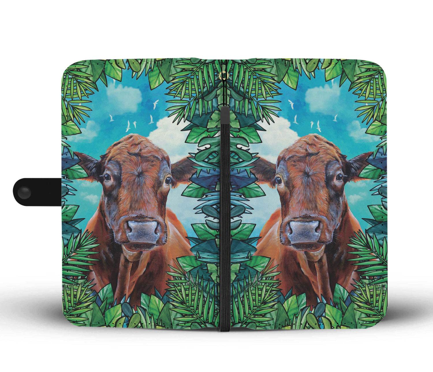 Cute cow wattercolor print sk00002 - Wallet Phone case - myfunfarm - clothing acceessories shoes for cow lovers, pig, horse, cat, sheep, dog, chicken, goat farmer