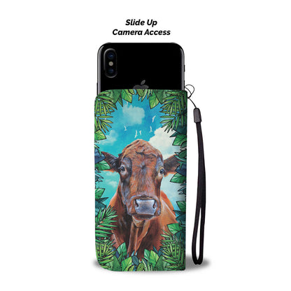 Cute cow wattercolor print sk00002 - Wallet Phone case - myfunfarm - clothing acceessories shoes for cow lovers, pig, horse, cat, sheep, dog, chicken, goat farmer