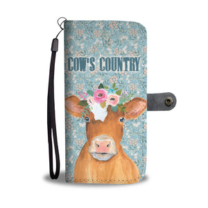 Cute cow wattercolor print sk00005 - Wallet Phone case - myfunfarm - clothing acceessories shoes for cow lovers, pig, horse, cat, sheep, dog, chicken, goat farmer