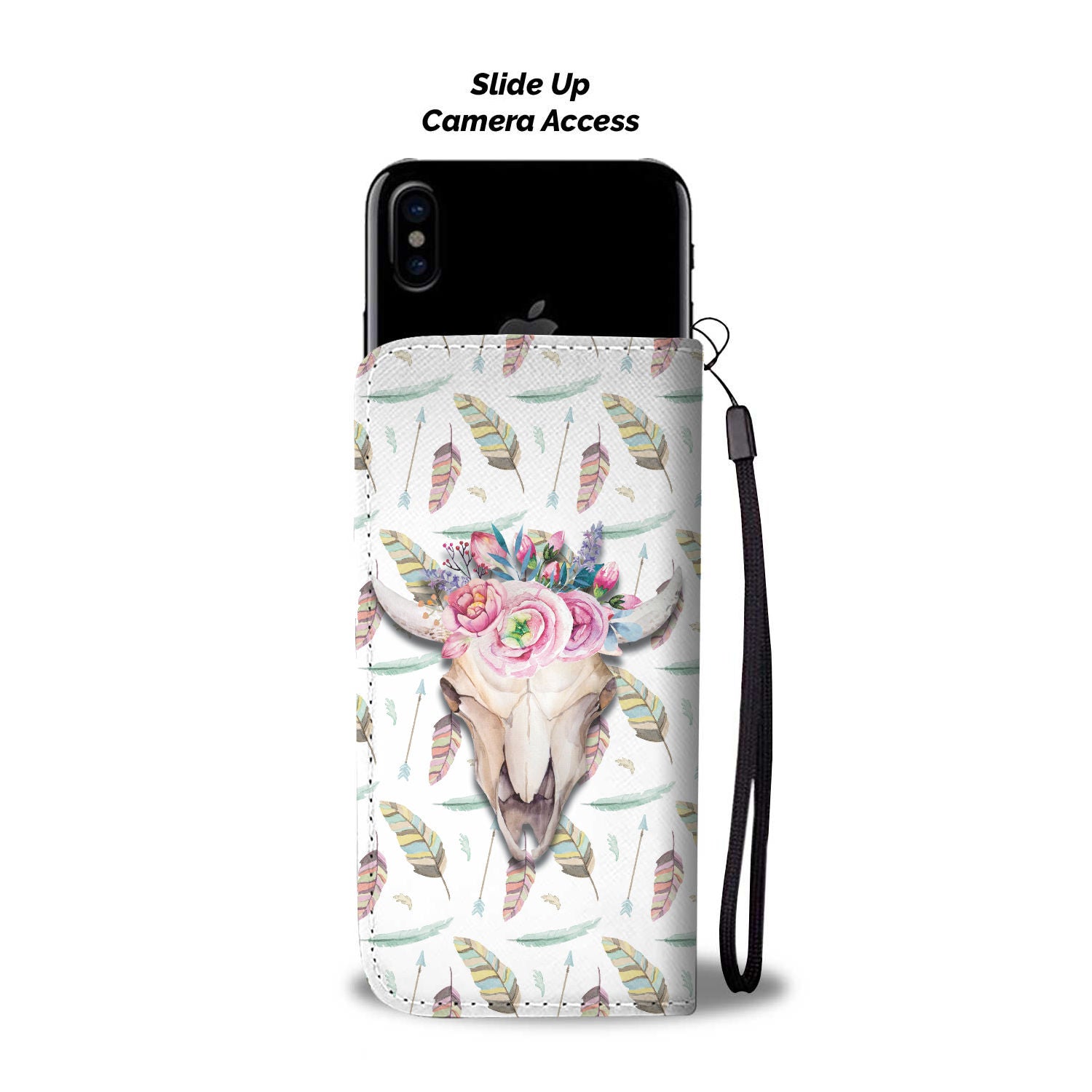 Cute cow wattercolor print sk00011 - Wallet Phone case - myfunfarm - clothing acceessories shoes for cow lovers, pig, horse, cat, sheep, dog, chicken, goat farmer