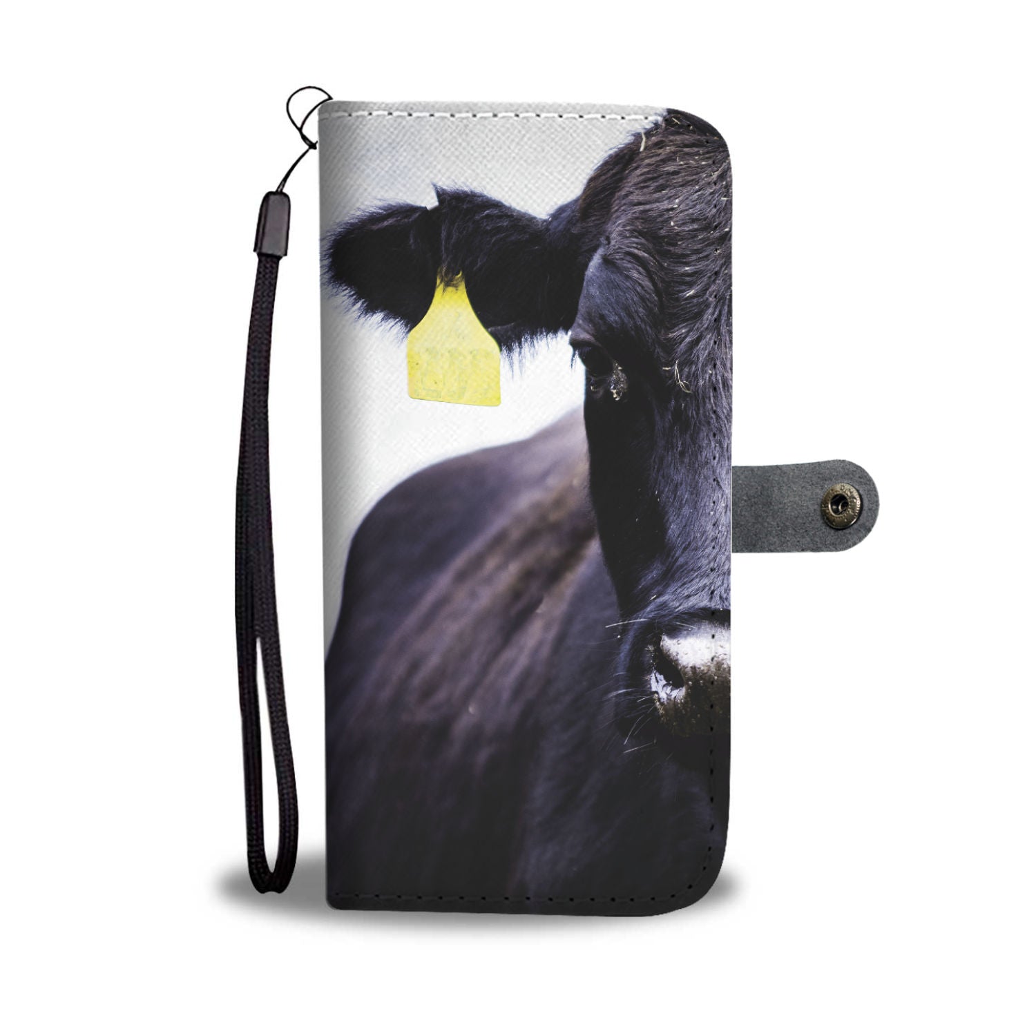Black Angus cattle print sk00012 - Wallet Phone case - myfunfarm - clothing acceessories shoes for cow lovers, pig, horse, cat, sheep, dog, chicken, goat farmer