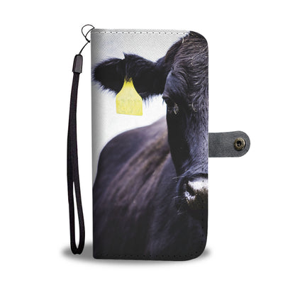 Black Angus cattle print sk00012 - Wallet Phone case - myfunfarm - clothing acceessories shoes for cow lovers, pig, horse, cat, sheep, dog, chicken, goat farmer