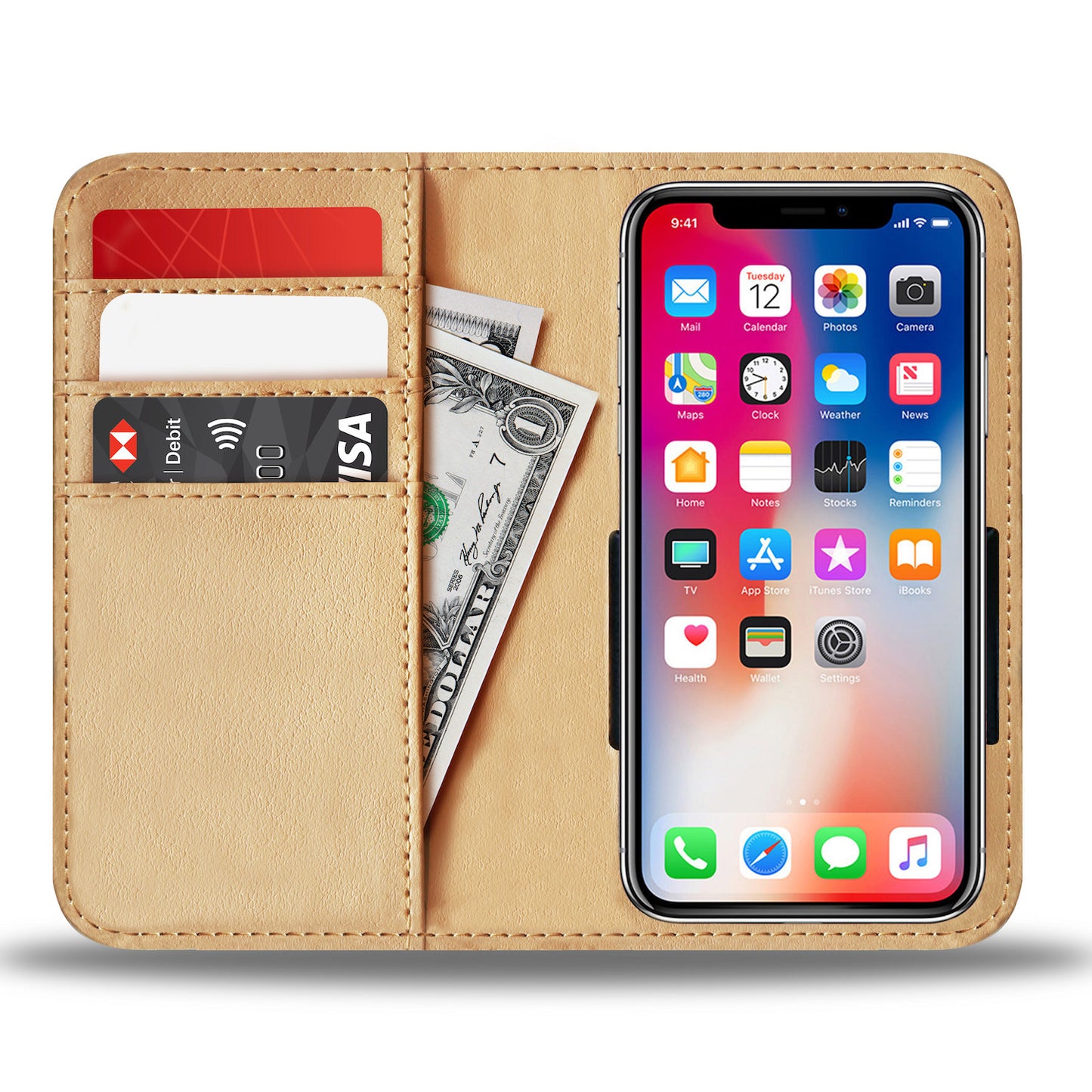 Cute highland cattle print sk00018 - Wallet Phone case - myfunfarm - clothing acceessories shoes for cow lovers, pig, horse, cat, sheep, dog, chicken, goat farmer