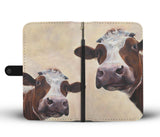 Cute cow pattern print sk00019 - Wallet Phone case - myfunfarm - clothing acceessories shoes for cow lovers, pig, horse, cat, sheep, dog, chicken, goat farmer