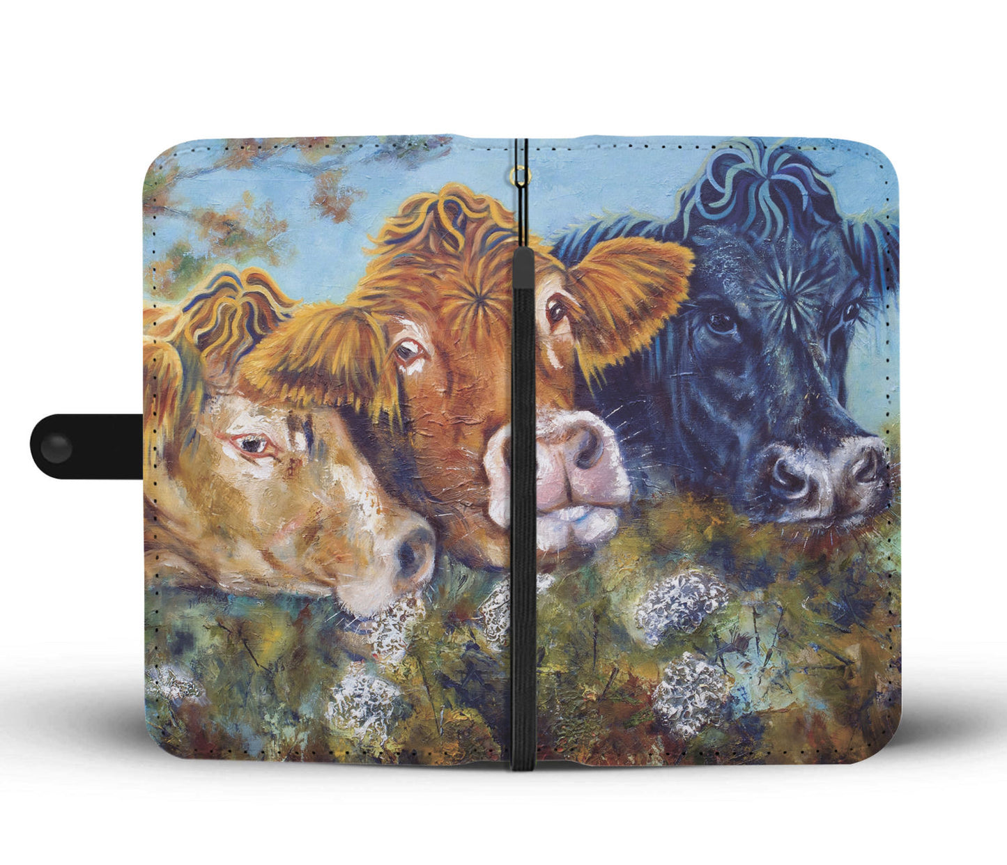 Cute cattle watercolor print sk00021 - Wallet Phone case - myfunfarm - clothing acceessories shoes for cow lovers, pig, horse, cat, sheep, dog, chicken, goat farmer