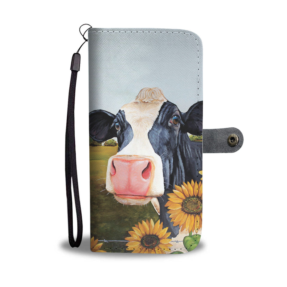 Cute cow pattern print sk00033- Wallet Phone case - myfunfarm - clothing acceessories shoes for cow lovers, pig, horse, cat, sheep, dog, chicken, goat farmer