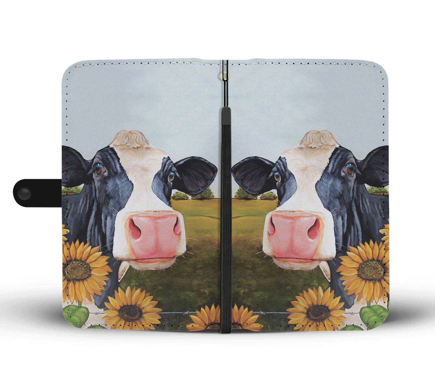 Cute cow pattern print sk00033- Wallet Phone case - myfunfarm - clothing acceessories shoes for cow lovers, pig, horse, cat, sheep, dog, chicken, goat farmer