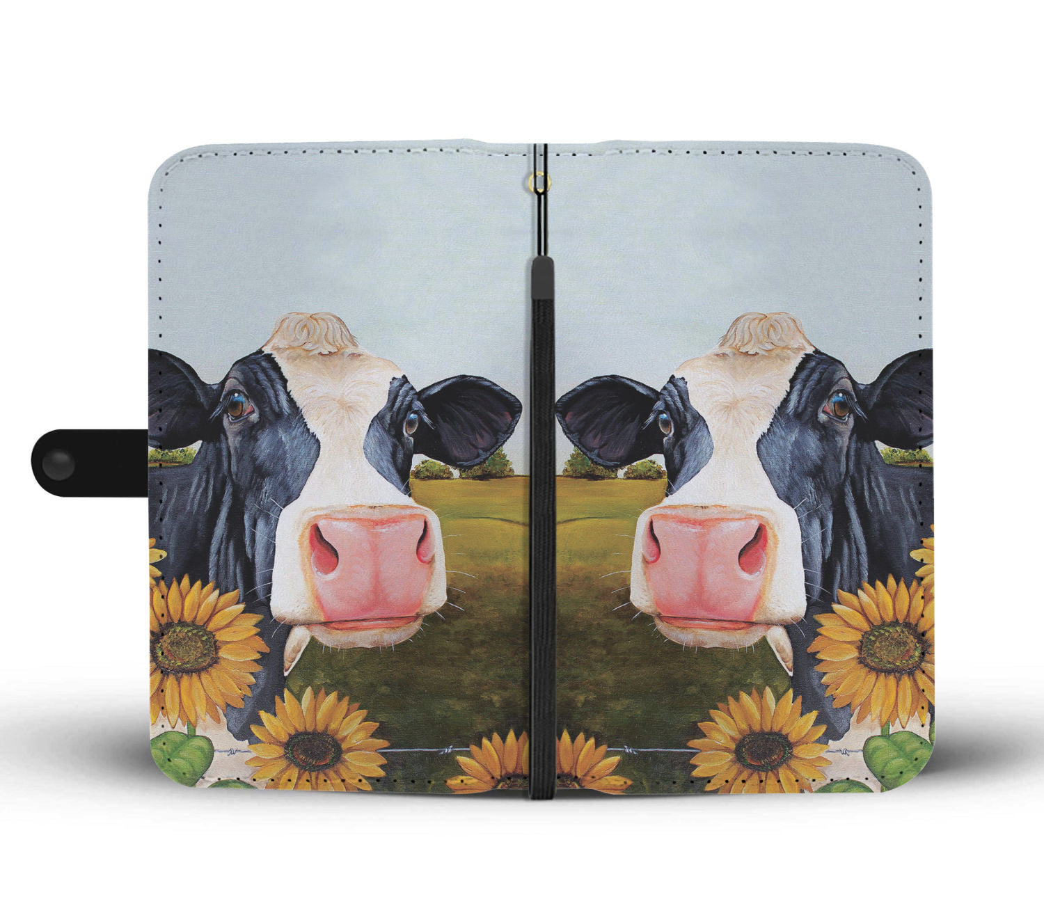Cute cow pattern print sk00033- Wallet Phone case - myfunfarm - clothing acceessories shoes for cow lovers, pig, horse, cat, sheep, dog, chicken, goat farmer