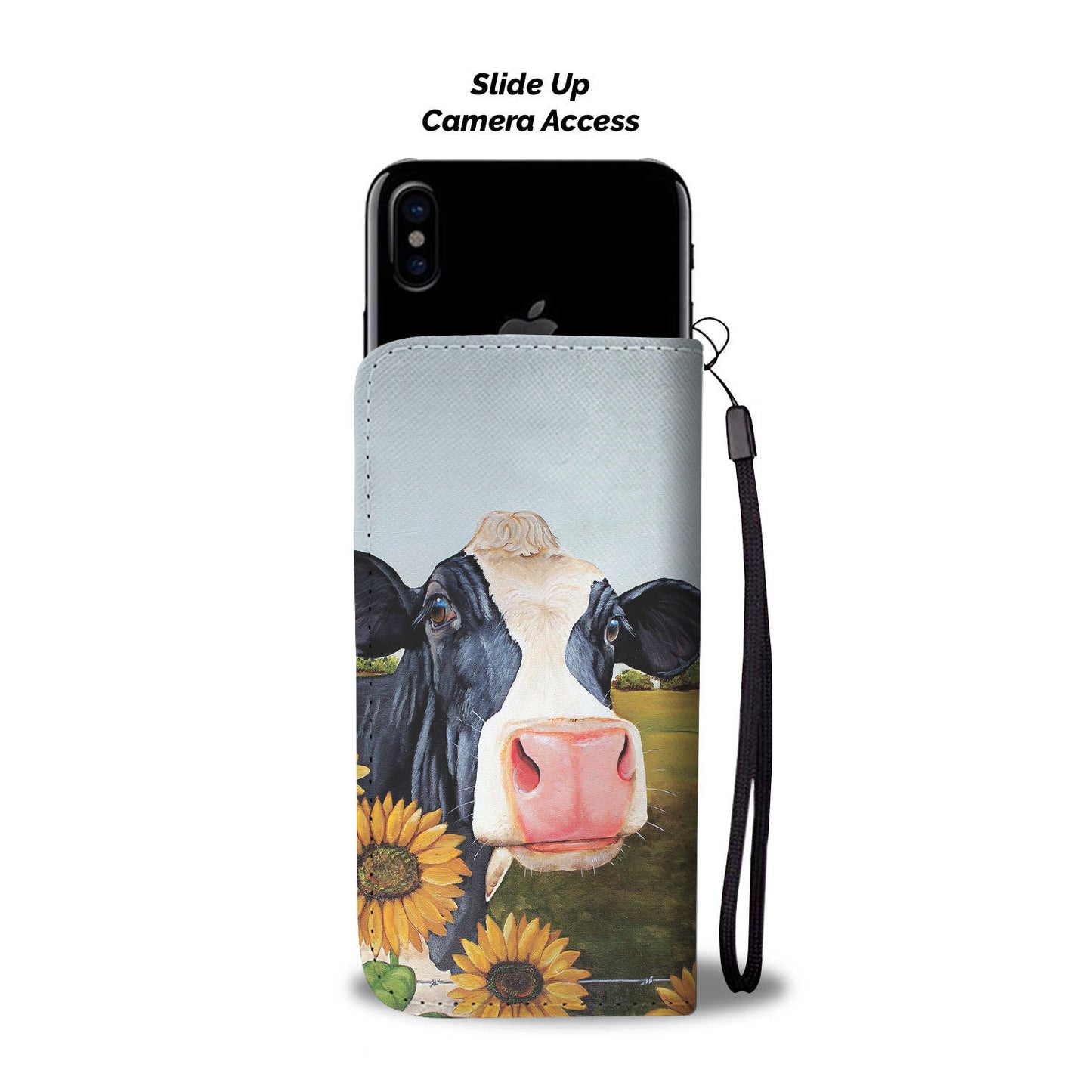 Cute cow pattern print sk00033- Wallet Phone case - myfunfarm - clothing acceessories shoes for cow lovers, pig, horse, cat, sheep, dog, chicken, goat farmer